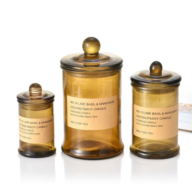 Candle Making Glass Jars - Couvercle de bougie en verre anti-poussière,